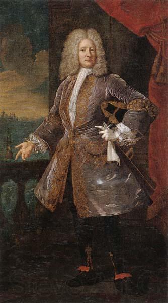unknow artist Portrait of a nobleman,full-length,standing on a balcony Norge oil painting art